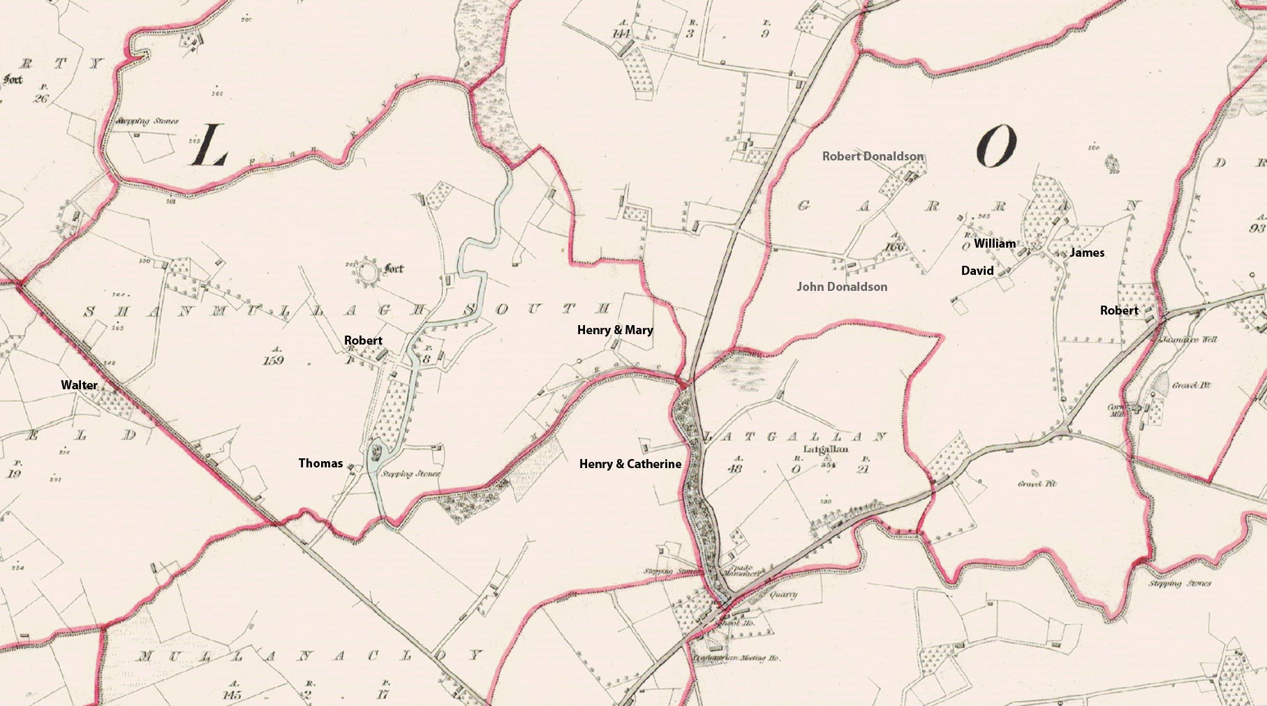 map of stonebridge area showing homes