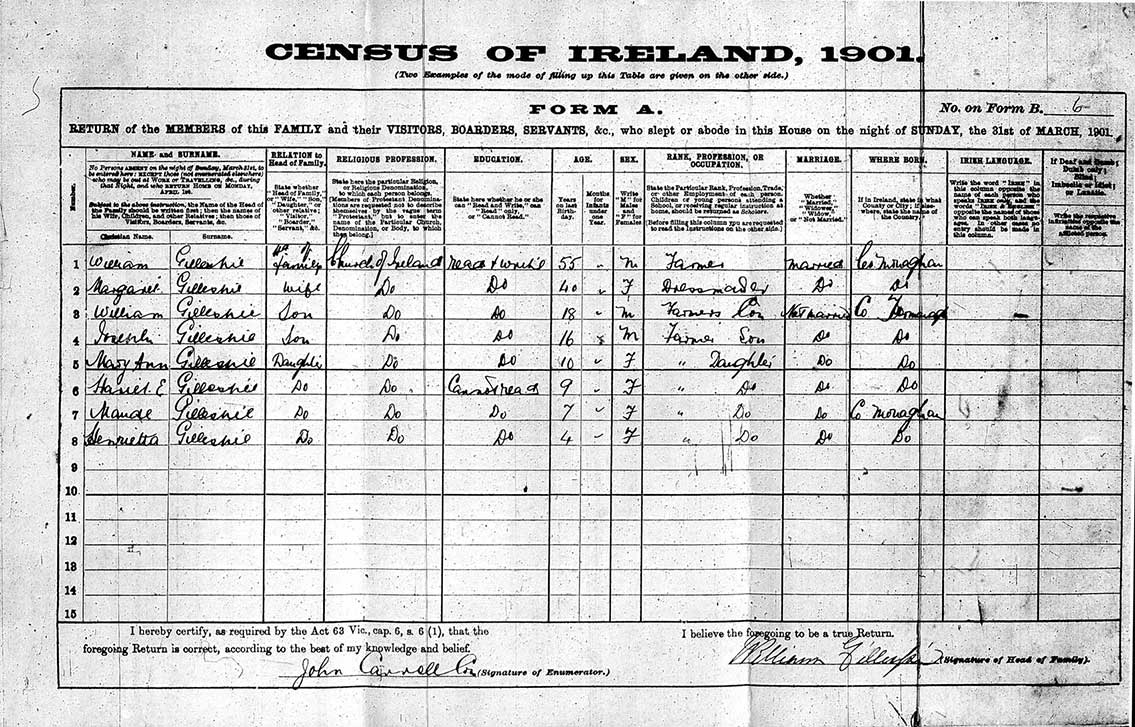 1901 census return